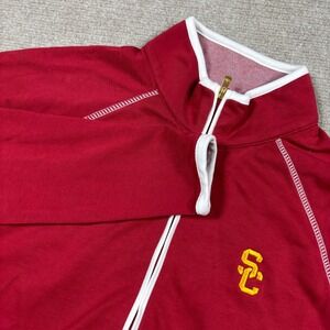 Peter Millar‎ USC Trojans Red Cotton 1/4 Zip Pullover Women's Medium EUC